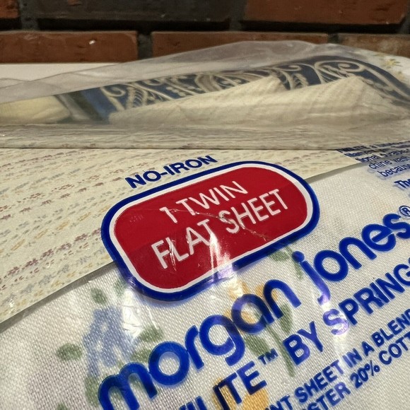 2 Vintage Morgan Jones Country Gardens Springs Twin Flat Sheet No-Iron Twilite - Picture 9 of 9